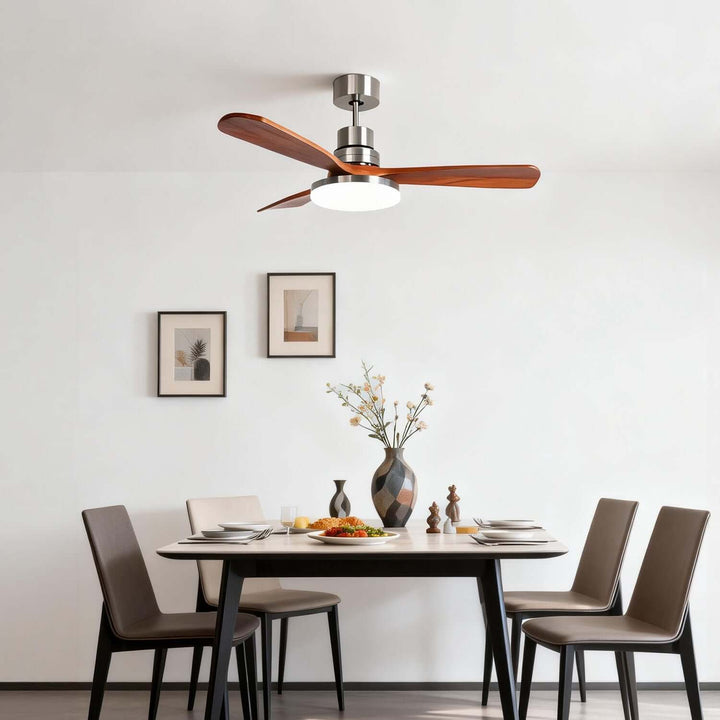 Zandris Ceiling Fan Light | Modern Wood Living Room Light