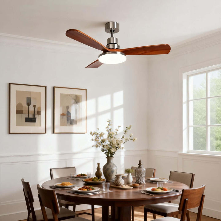 Zandris Ceiling Fan Light | Modern Wood Living Room Light