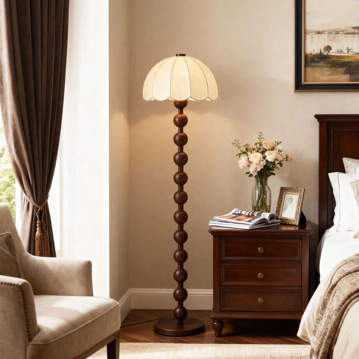 Zaylun Floor Lamp – Tall Traditional White Fabric Lamp