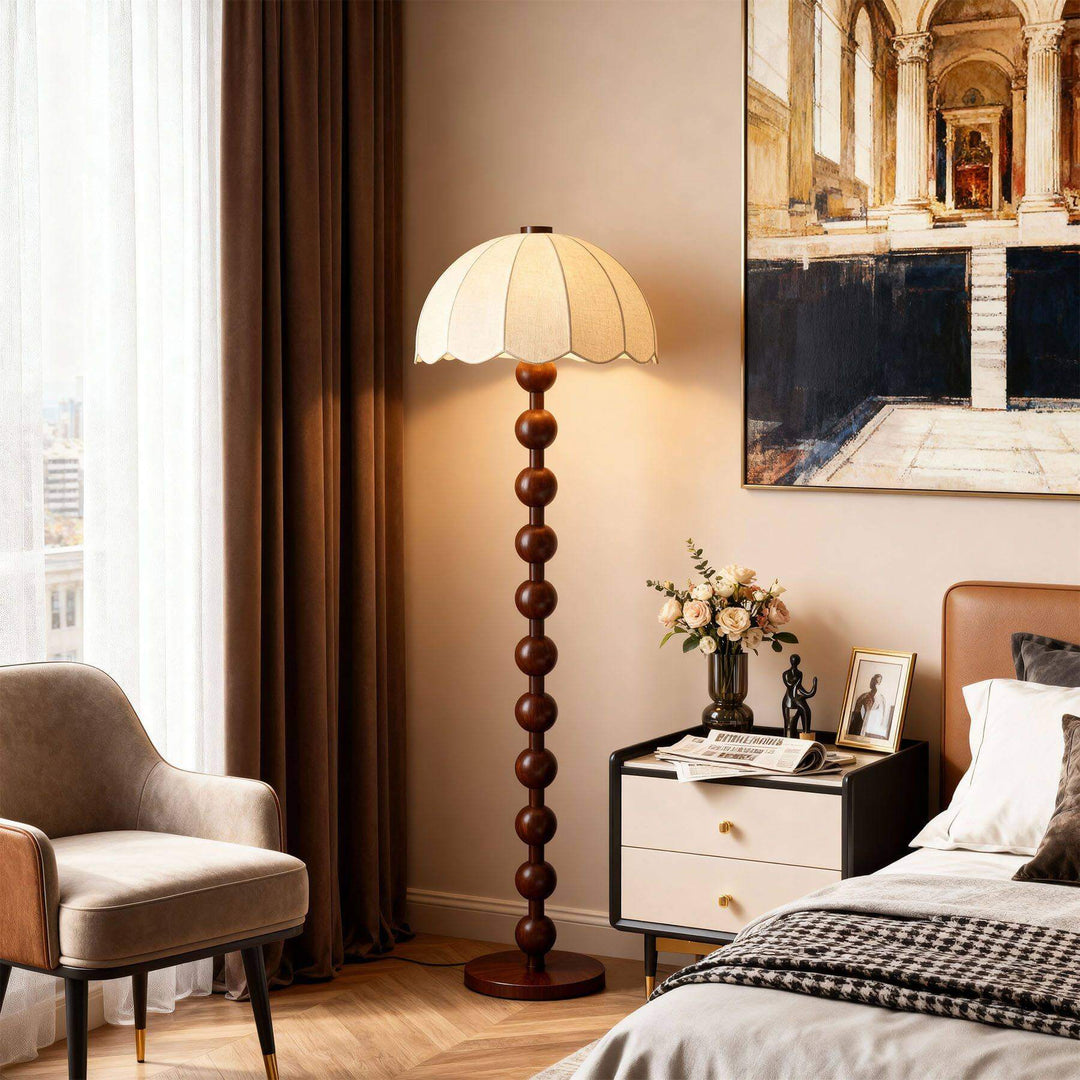 Zaylun Floor Lamp – Tall Traditional White Fabric Lamp