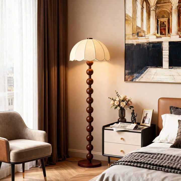 Zaylun Floor Lamp – Tall Traditional White Fabric Lamp