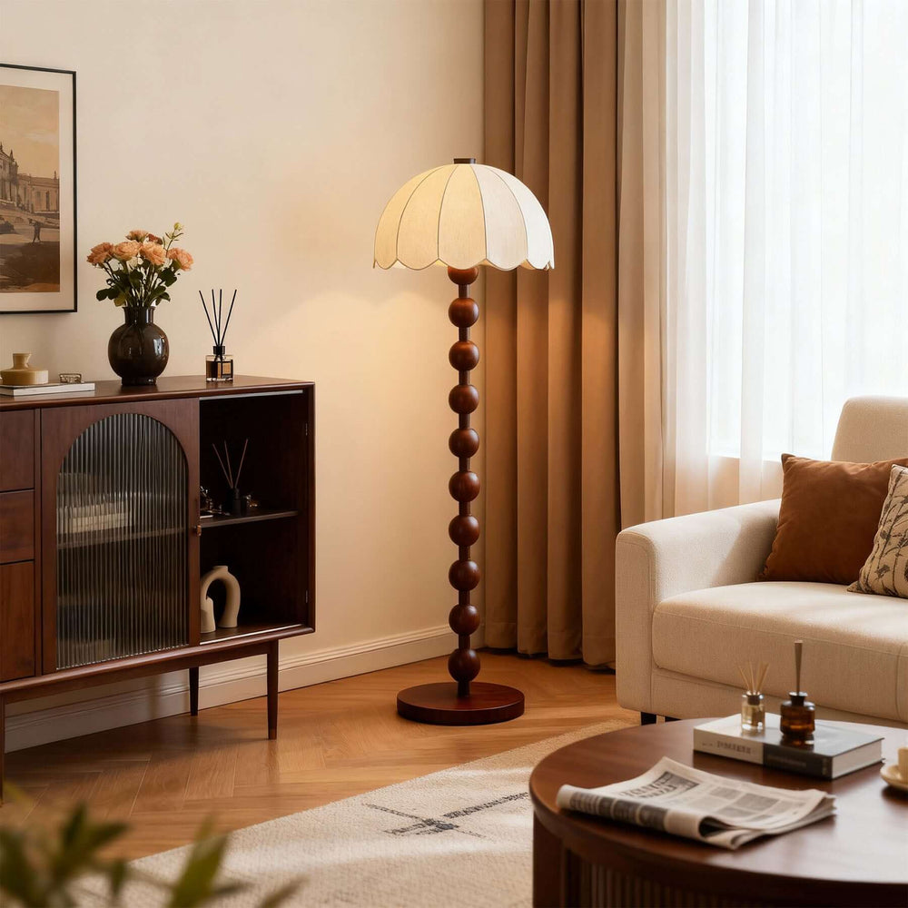 Zaylun Floor Lamp – Tall Traditional White Fabric Lamp