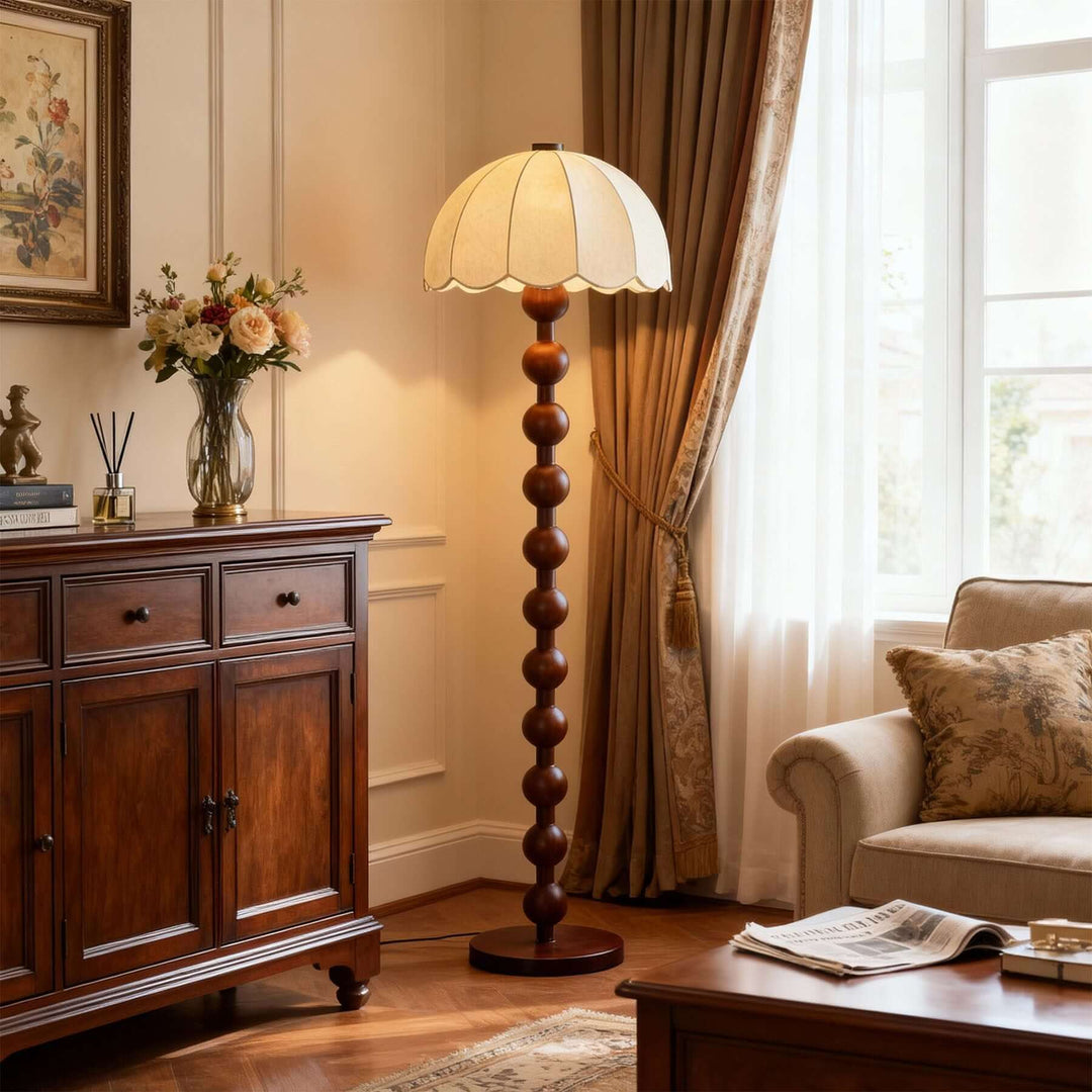 Zaylun Floor Lamp – Tall Traditional White Fabric Lamp