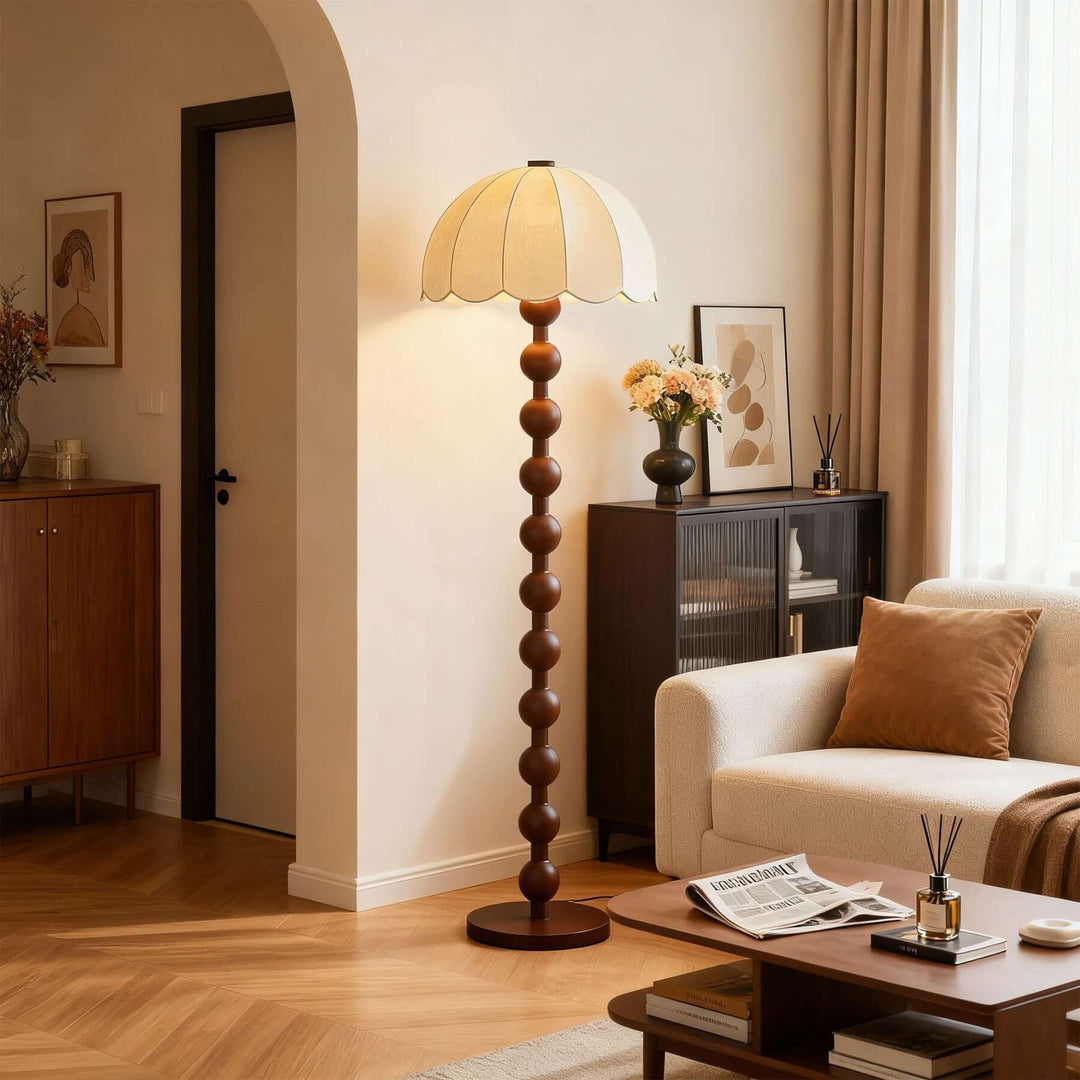 Zaylun Floor Lamp – Tall Traditional White Fabric Lamp