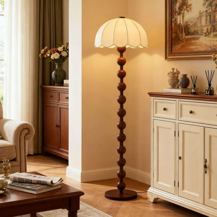 Zaylun Floor Lamp – Tall Traditional White Fabric Lamp
