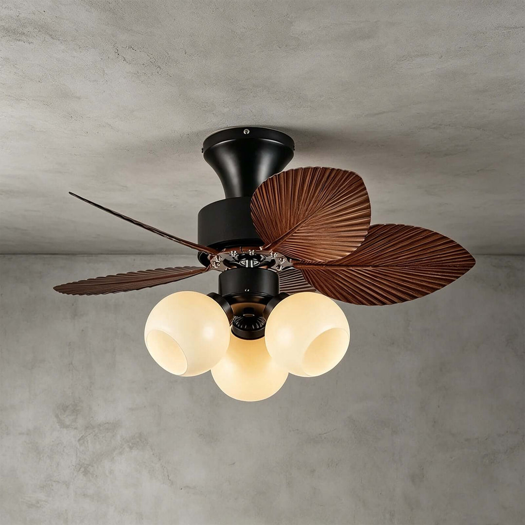 Zevora Ceiling Fan Light A | American Retro Glass Light