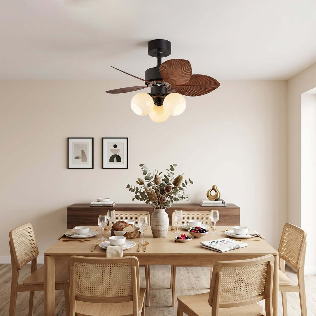 Zevora Ceiling Fan Light B | American Retro Glass Light