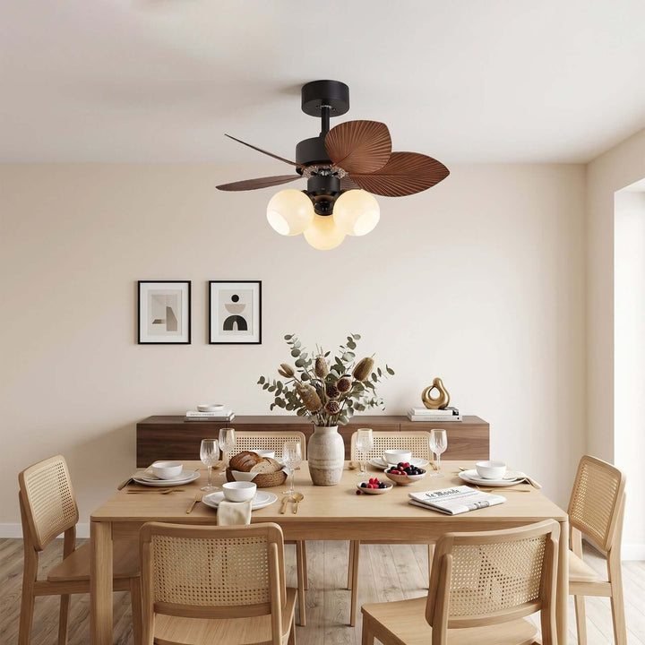 Zevora Ceiling Fan Light B | American Retro Glass Light