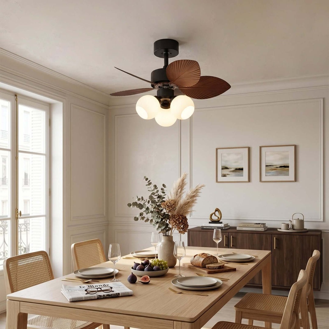 Zevora Ceiling Fan Light B | American Retro Glass Light