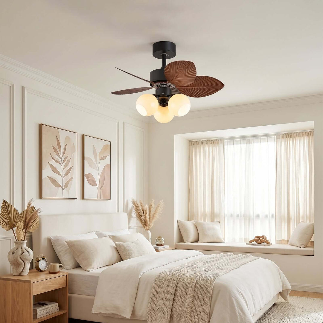 Zevora Ceiling Fan Light B | American Retro Glass Light