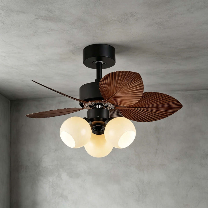 Zevora Ceiling Fan Light B | American Retro Glass Light