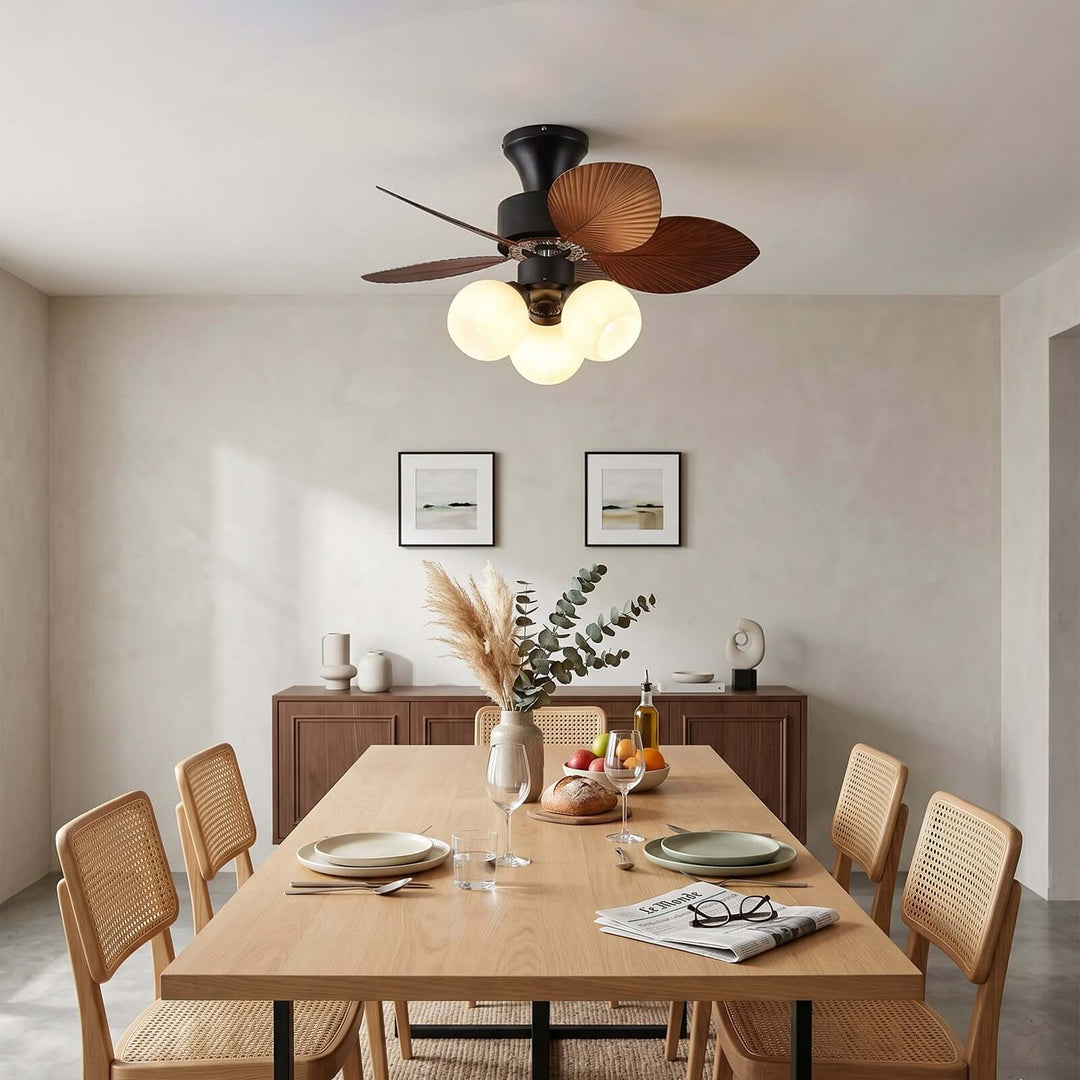 Zevora Ceiling Fan Light A | American Retro Glass Light