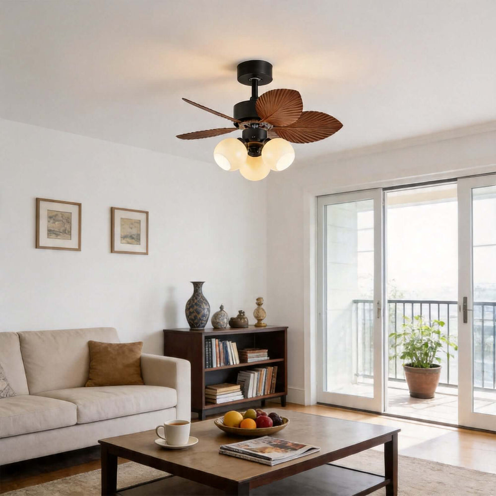 Zevora Ceiling Fan Light B | American Retro Glass Light