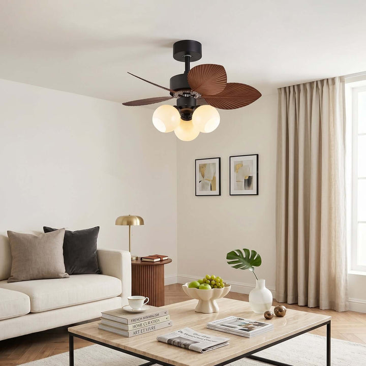 Zevora Ceiling Fan Light B | American Retro Glass Light
