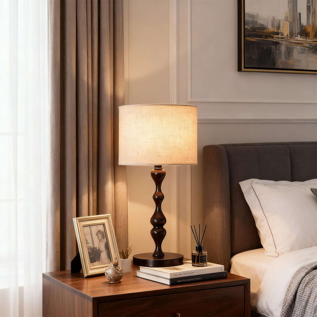 Ziore Table Light French Vintage Fabric Desk Lamp