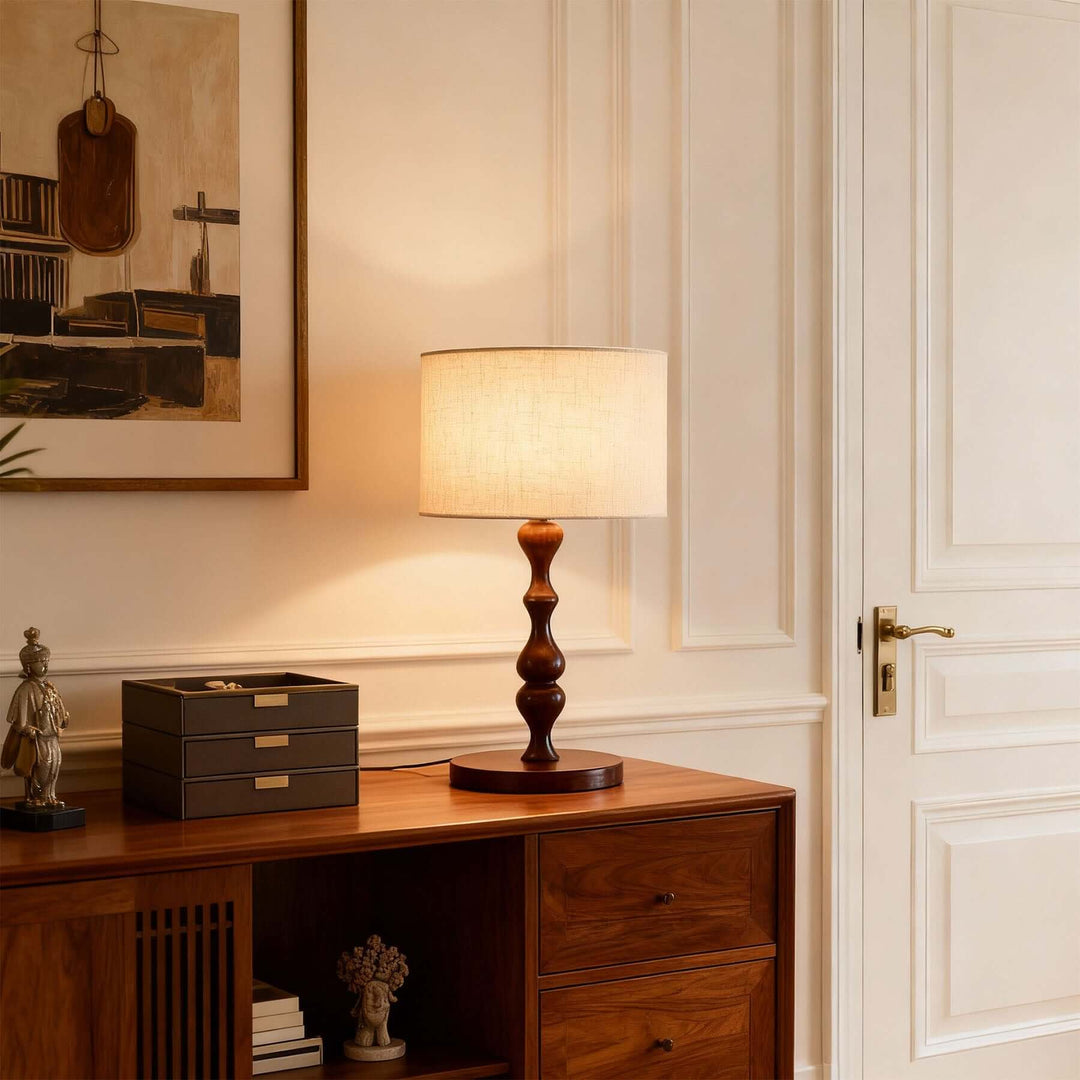 Ziore Table Light French Vintage Fabric Desk Lamp