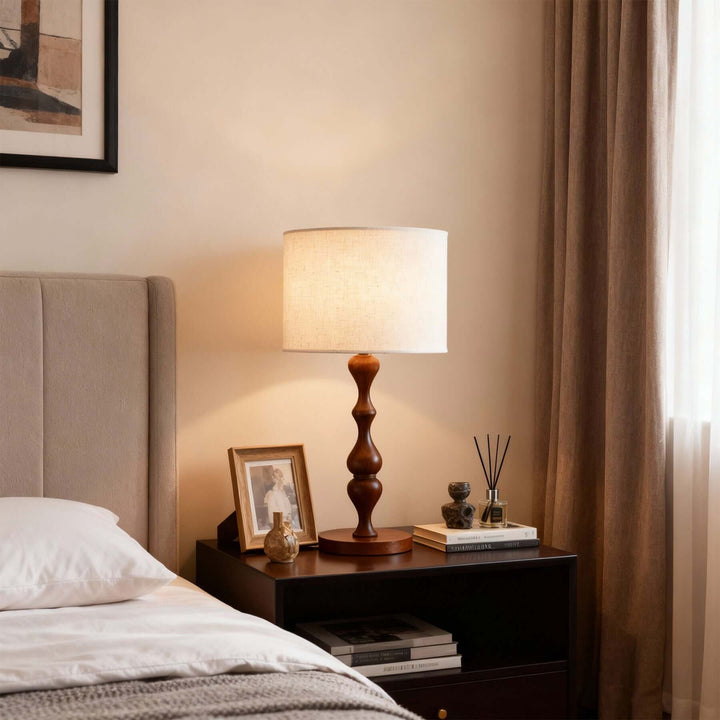 Ziore Table Light French Vintage Fabric Desk Lamp