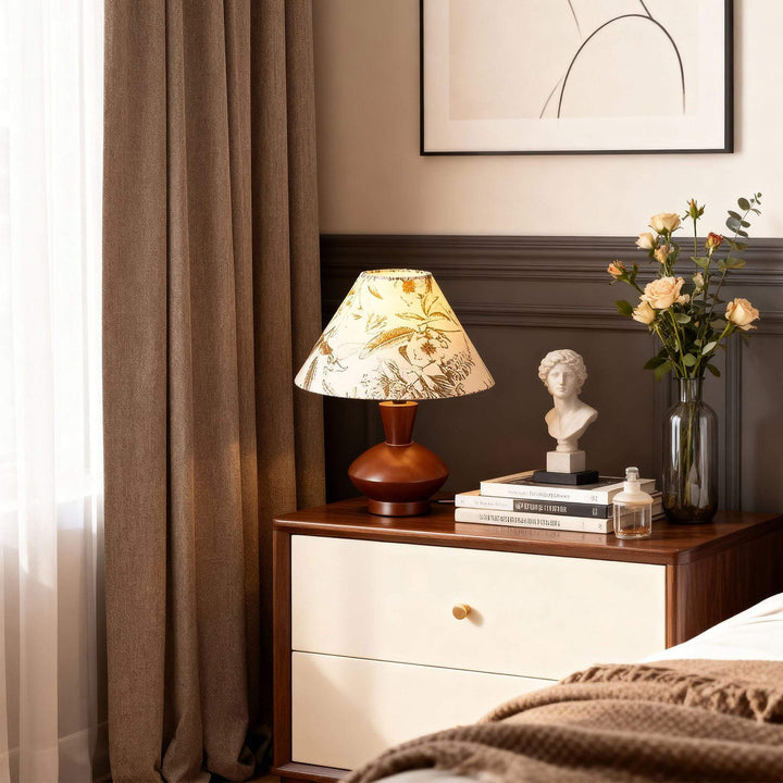 Zomelu Table Lamp – Mid-Century Vintage Fabric Bedside