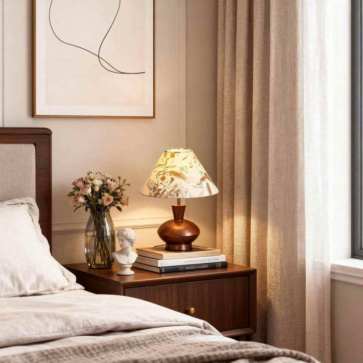 Zomelu Table Lamp – Mid-Century Vintage Fabric Bedside