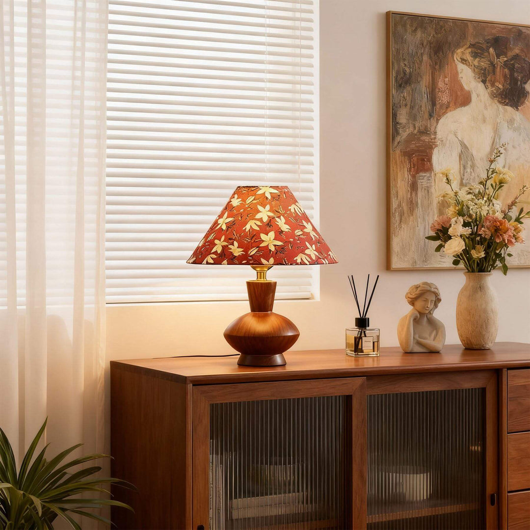 Zomelu Table Lamp – Mid-Century Vintage Fabric Bedside