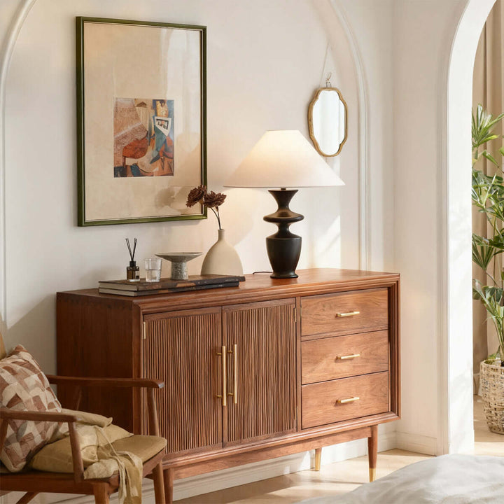 Zoriva Table Lamp – Wabi-Sabi Style Vintage French Wood Decor Light