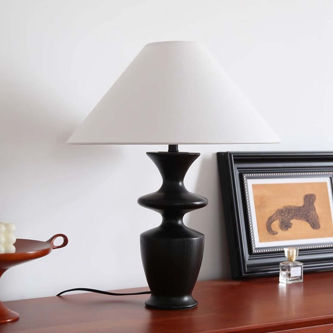 Zoriva Table Lamp – Wabi-Sabi Style Vintage French Wood Decor Light