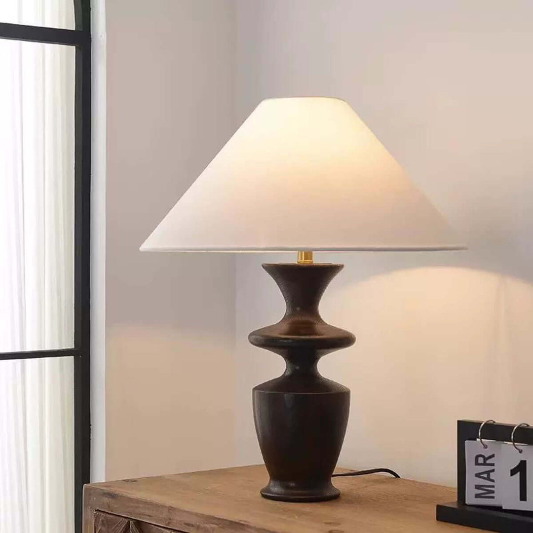 Zoriva Table Lamp – Wabi-Sabi Style Vintage French Wood Decor Light