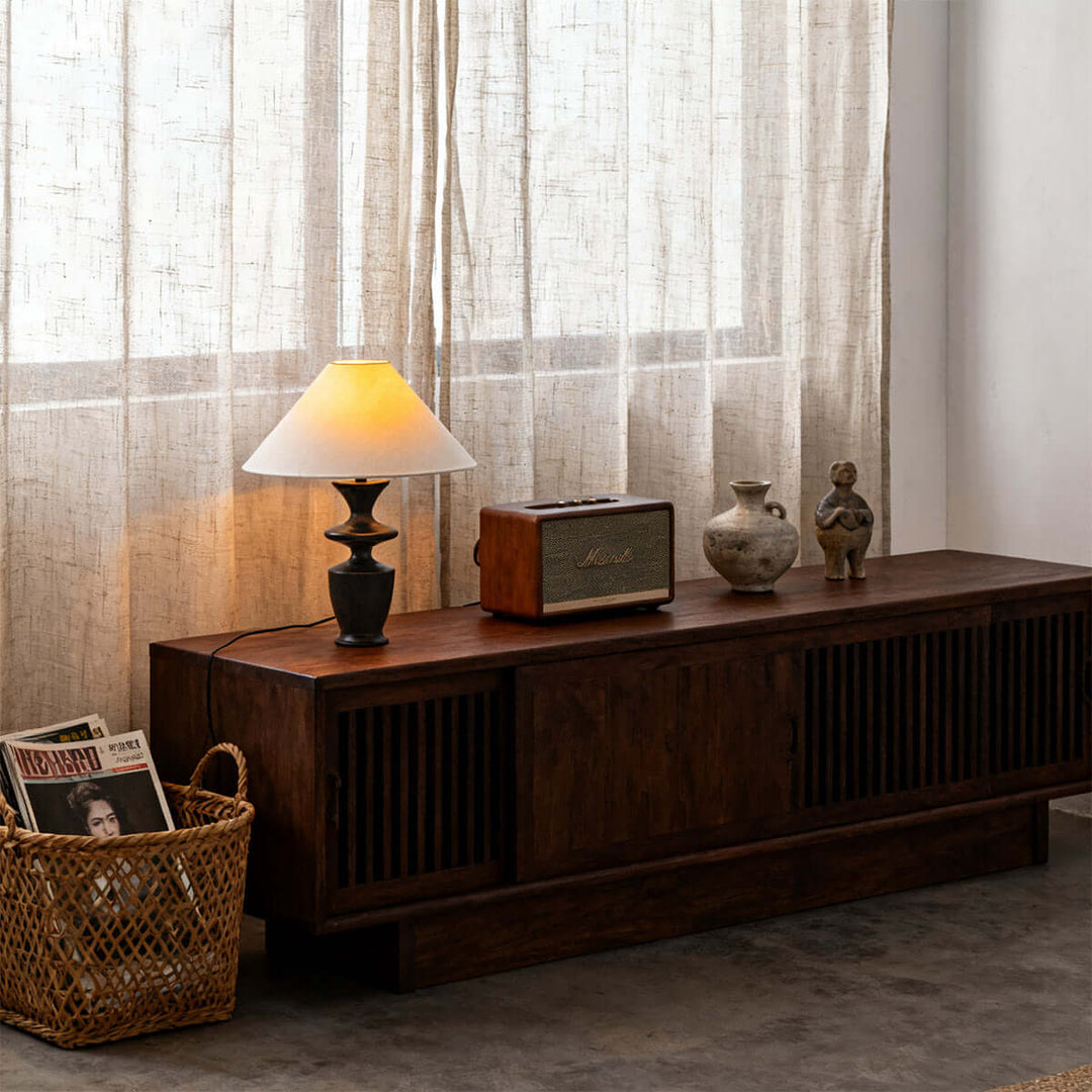 Zoriva Table Lamp – Wabi-Sabi Style Vintage French Wood Decor Light