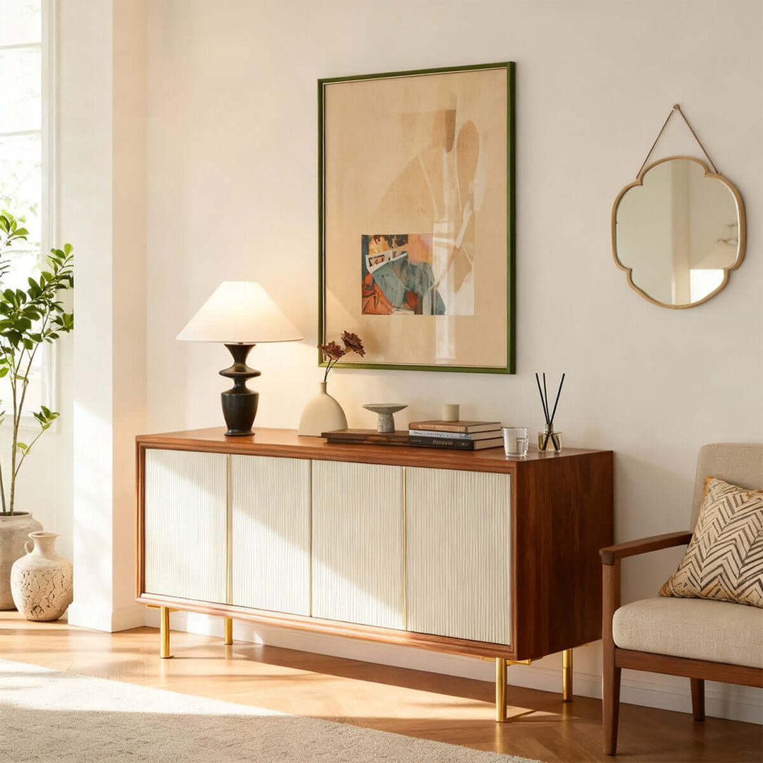 Zoriva Table Lamp – Wabi-Sabi Style Vintage French Wood Decor Light