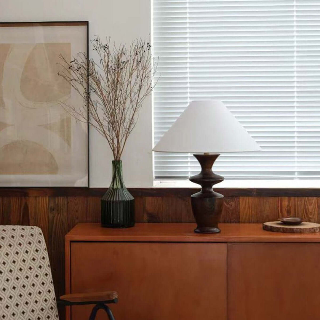 Zoriva Table Lamp – Wabi-Sabi Style Vintage French Wood Decor Light