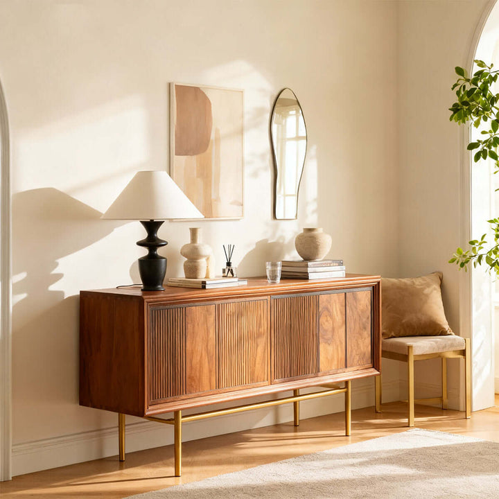 Zoriva Table Lamp – Wabi-Sabi Style Vintage French Wood Decor Light