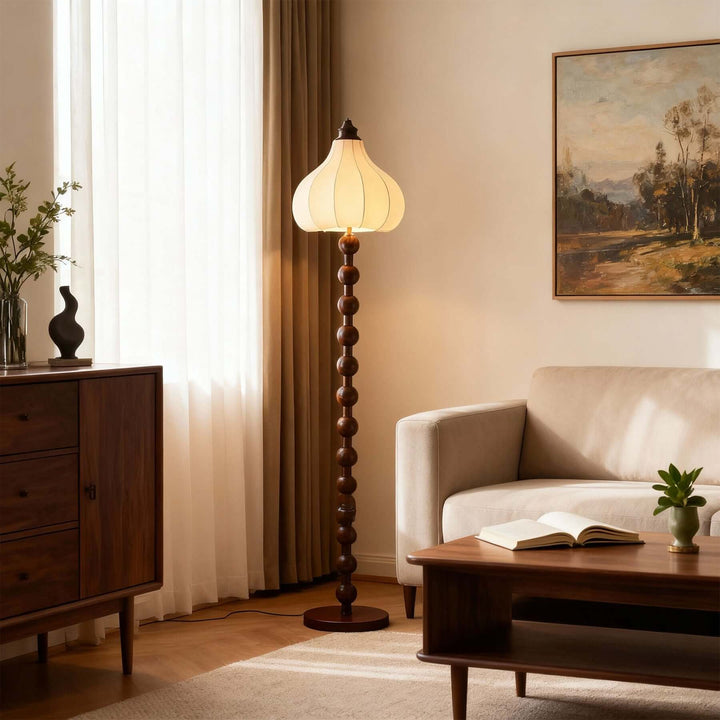 Zureli Floor Lamp – French Retro Fabric Floor Lamp for Living Room