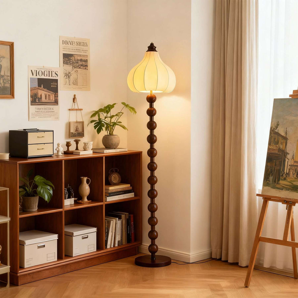 Zureli Floor Lamp – French Retro Fabric Floor Lamp for Living Room