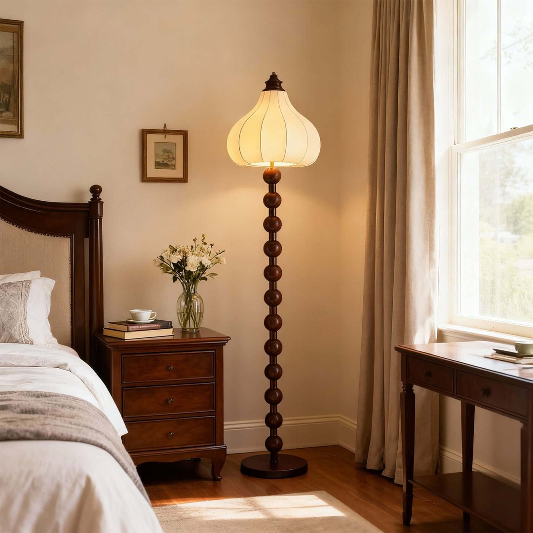 Zureli Floor Lamp – French Retro Fabric Floor Lamp for Living Room