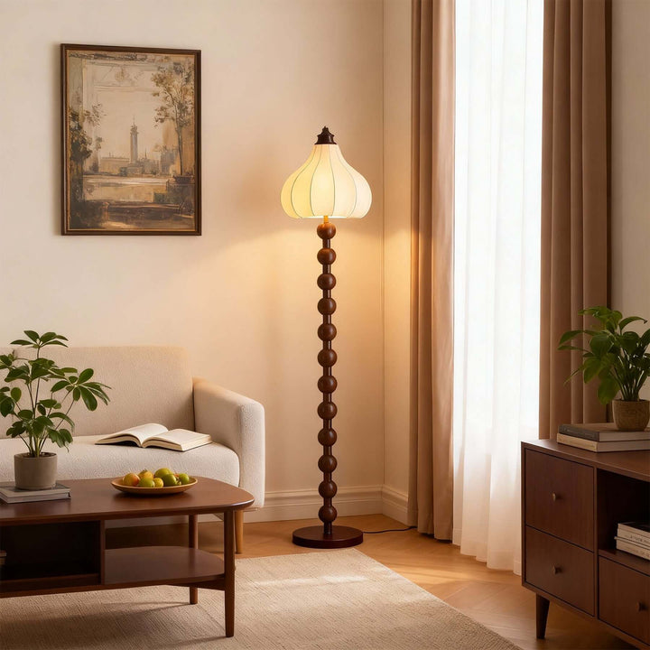 Zureli Floor Lamp – French Retro Fabric Floor Lamp for Living Room