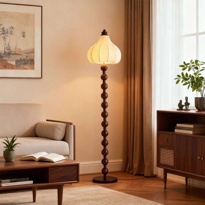 Zureli Floor Lamp – French Retro Fabric Floor Lamp for Living Room