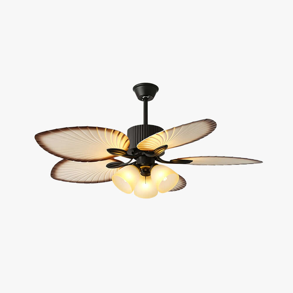 Zynta Ceiling Fan Light | Vintage Glass Dining Room