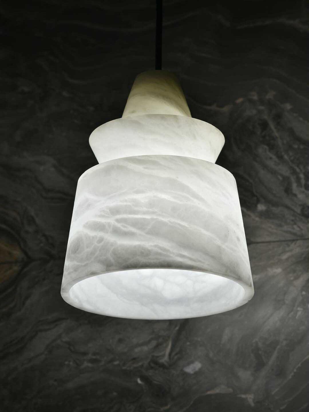 FLO S Small White Alabaster Pendant Light | Elegant Hanging | Vinlighting | Vinlighting