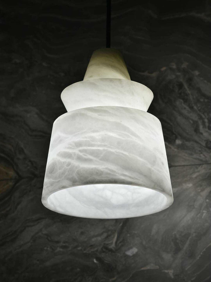 FLO S Small White Alabaster Pendant Light | Elegant Hanging | Vinlighting | Vinlighting