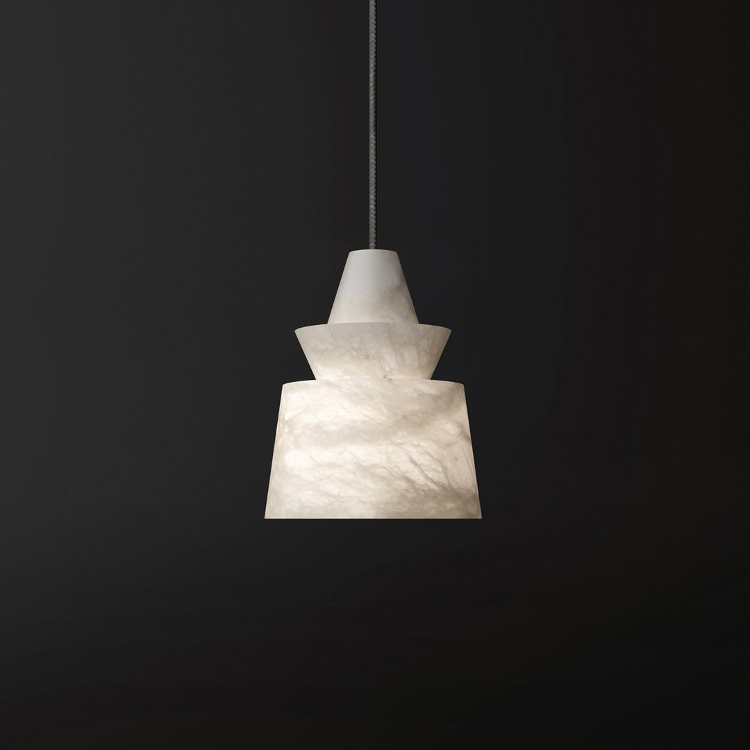 FLO S Small White Alabaster Pendant Light | Elegant Hanging | Vinlighting | Vinlighting