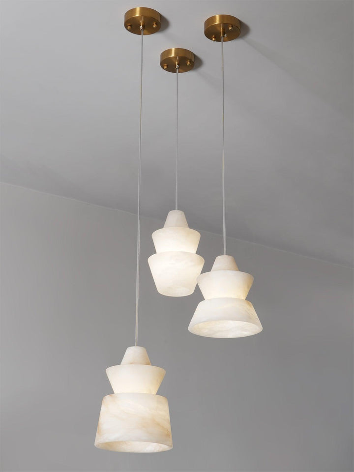 LAB S18 Modern White Alabaster Pendant Light | Elegant Hanging | Vinlighting | Vinlighting