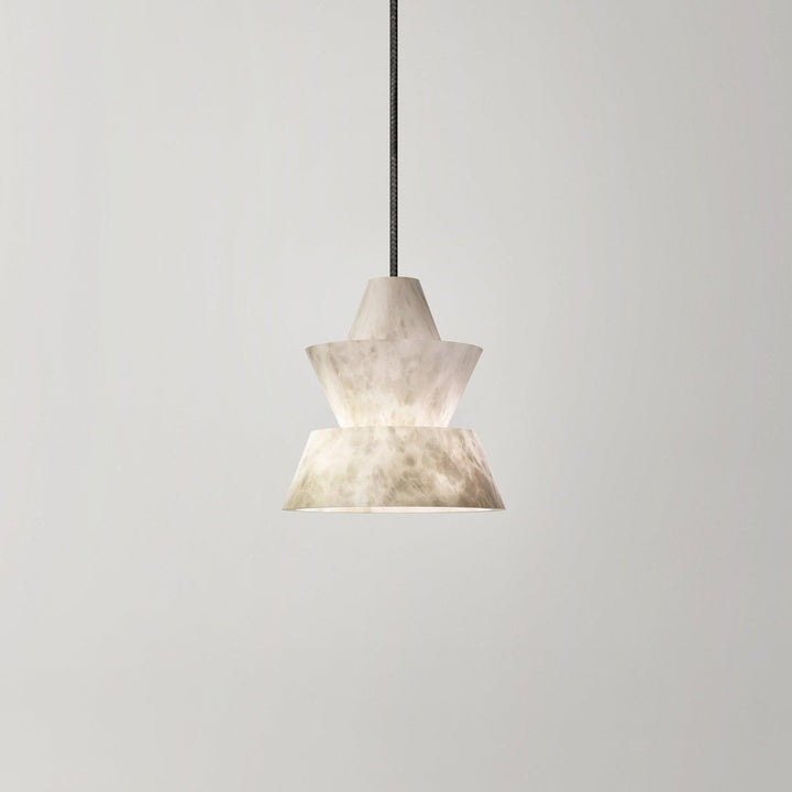 LAB S18 Modern White Alabaster Pendant Light | Elegant Hanging | Vinlighting | Vinlighting