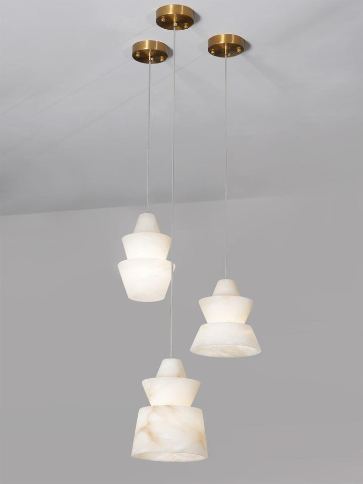 LAB S18 Modern White Alabaster Pendant Light | Elegant Hanging | Vinlighting | Vinlighting