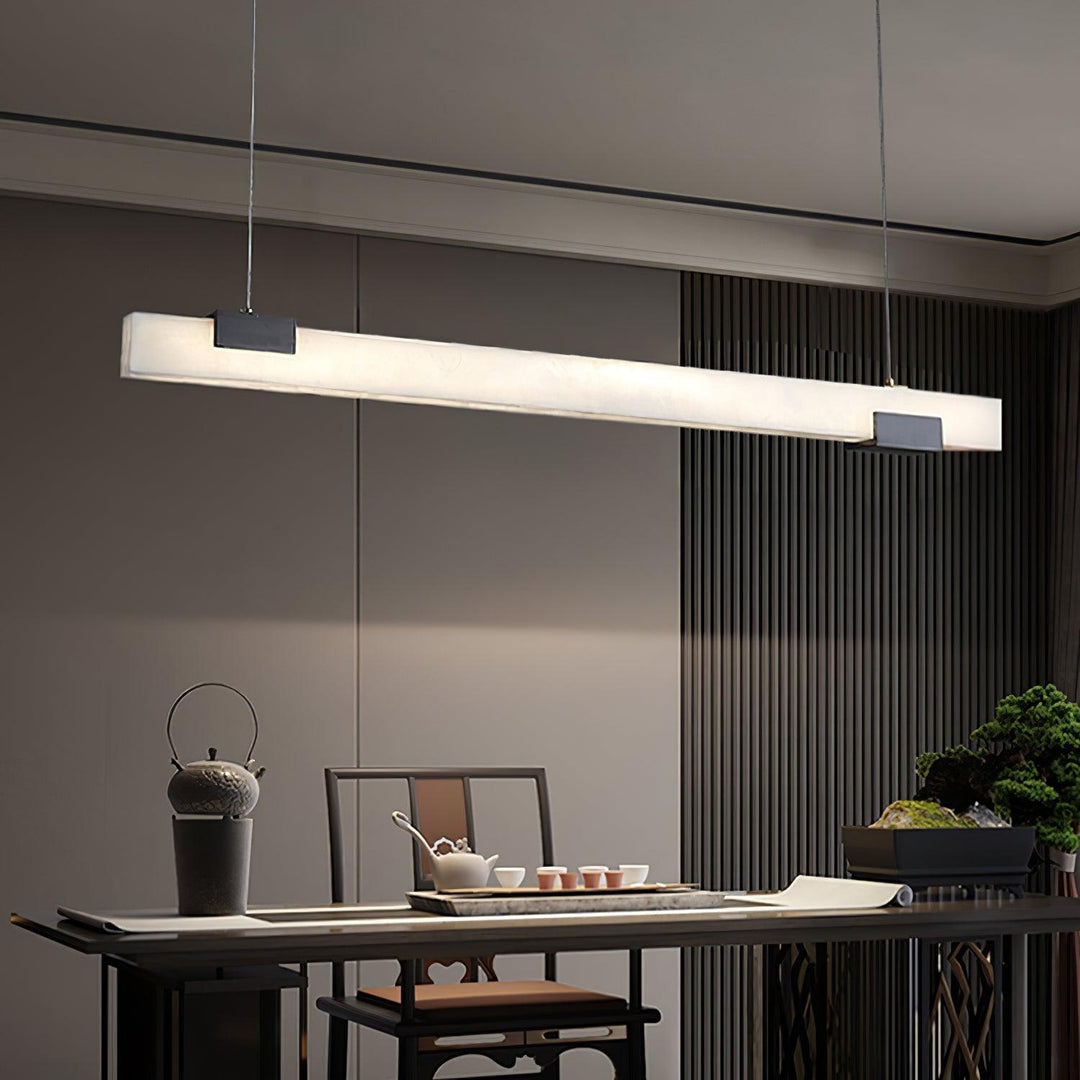 Linear Alabaster Pendant Light | Elegant Kitchen Island Fixture | Vinlighting | Vinlighting