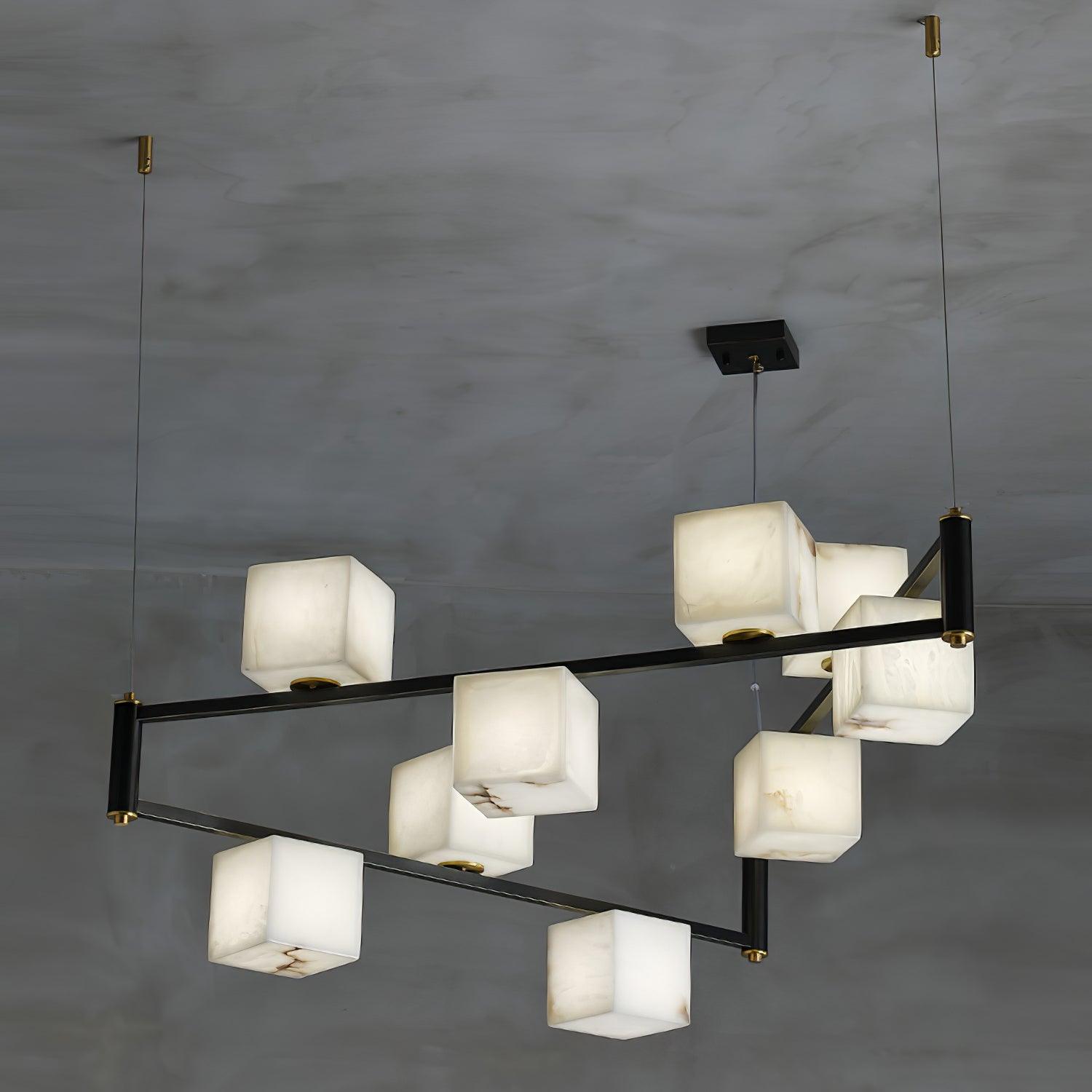 Alabaster Square Box Chandelier - Vinlighting