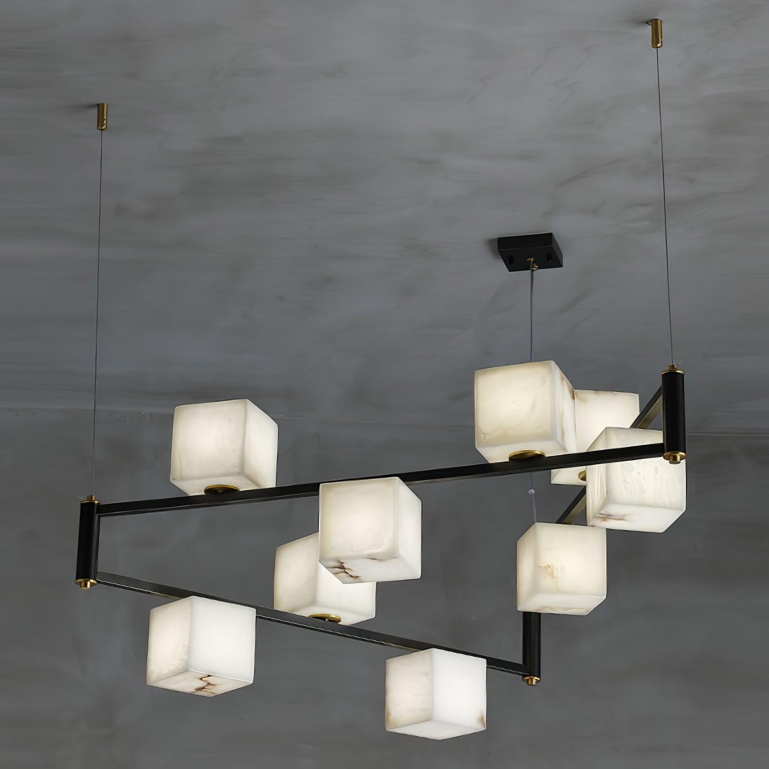 Alabaster Square Box Chandelier - Vinlighting