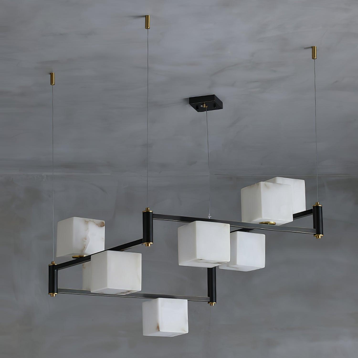 Alabaster Square Box Chandelier - Vinlighting