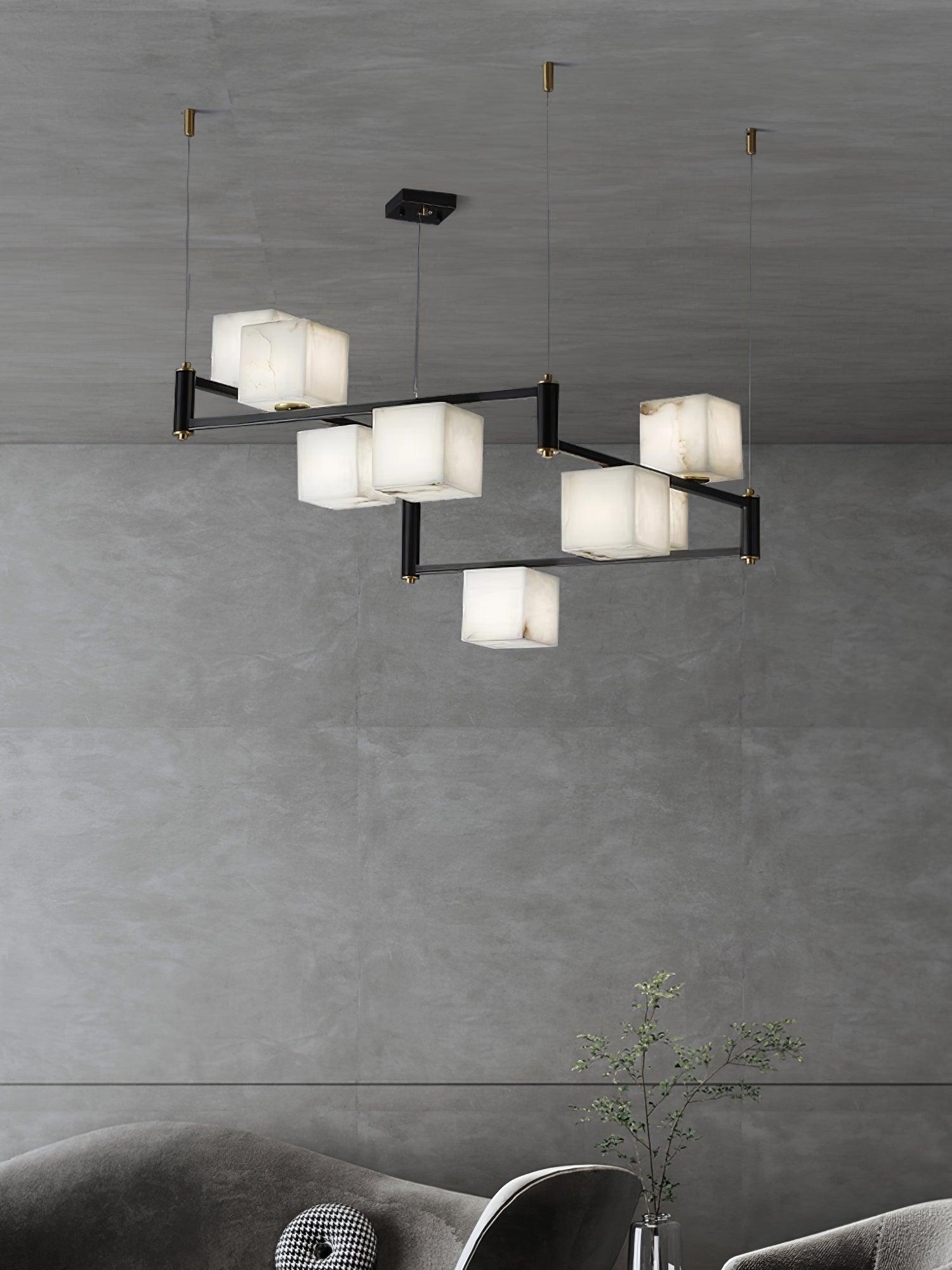 Alabaster Square Box Chandelier - Vinlighting