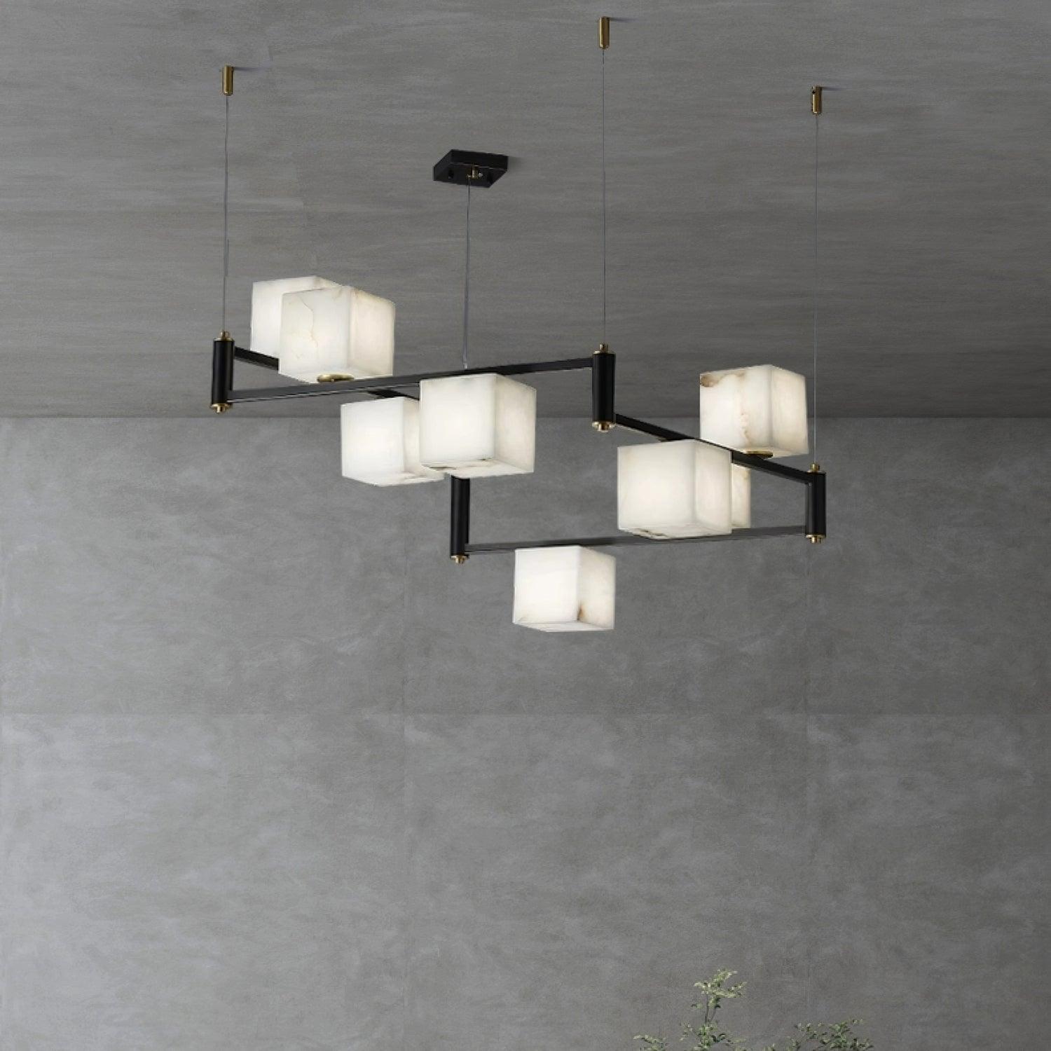 Alabaster Square Box Chandelier - Vinlighting